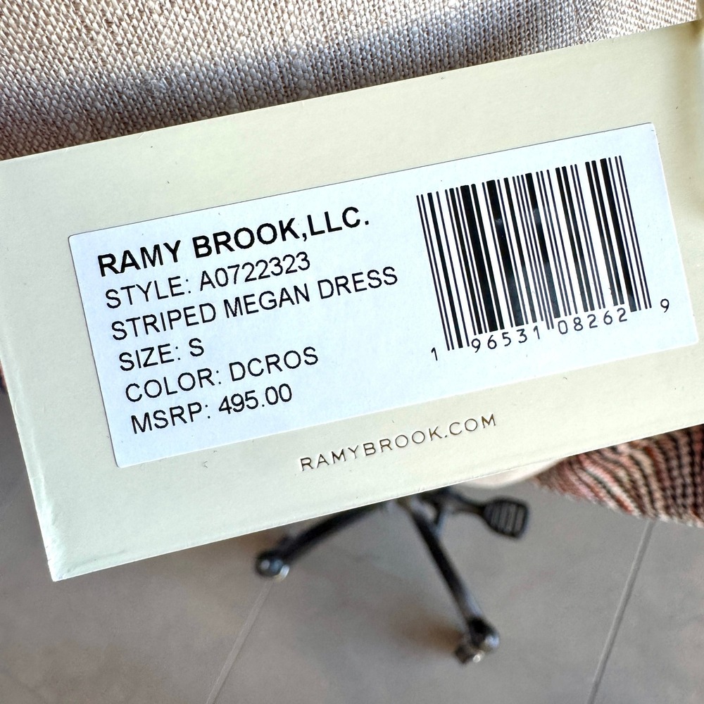Ramy Brook NWT Megan Striped Maxi Dress S Deco Rose Reversible Feminine Cottage - Picture 6 of 15